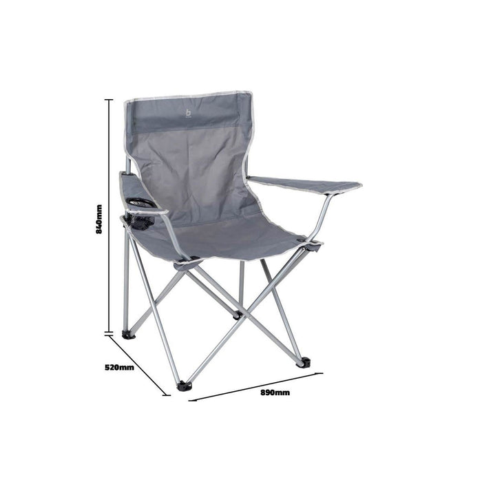 Bo-Camp Folding Chair Compact Steel Grey - Bo-Camp - My Roof Tent