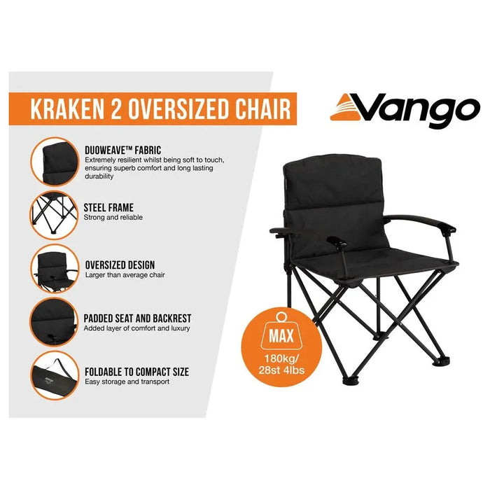 Vango Kraken 2 Oversized Chair Std Excalibur Chair - Vango - My Roof Tent