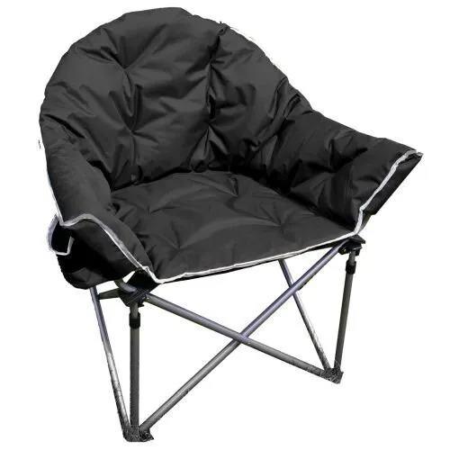 Crusader Comfort Chair Folding XL Camping Chair Black - Crusader - My Roof Tent