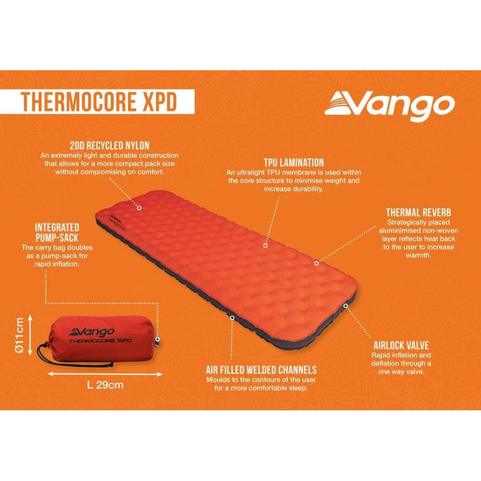 Vango Thermocore XPD Standard Rocket Red - Vango - My Roof Tent