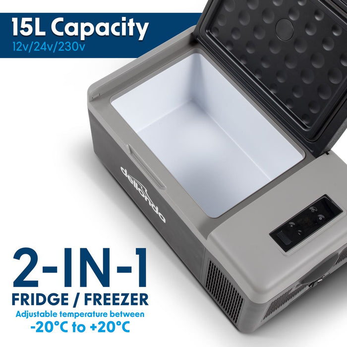 Dellonda Portable Fridge Freezer/Cool Box with LED Display 15L DL12 - Dellonda - My Roof Tent