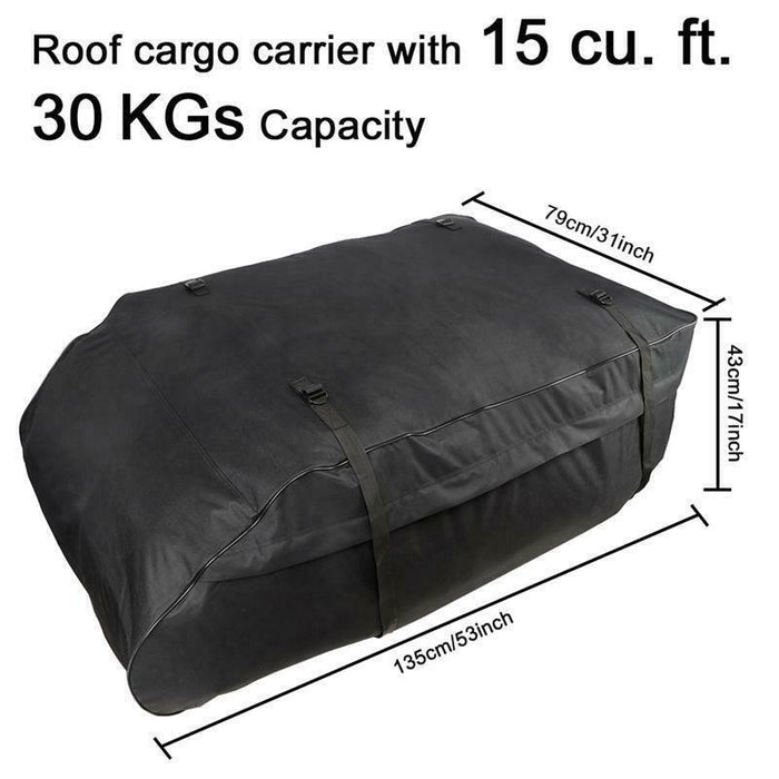 458 Litre Large Car Cargo Travel Rain Proof Roof Top Bag Storage Carrier Box - Streetwize - My Roof Tent