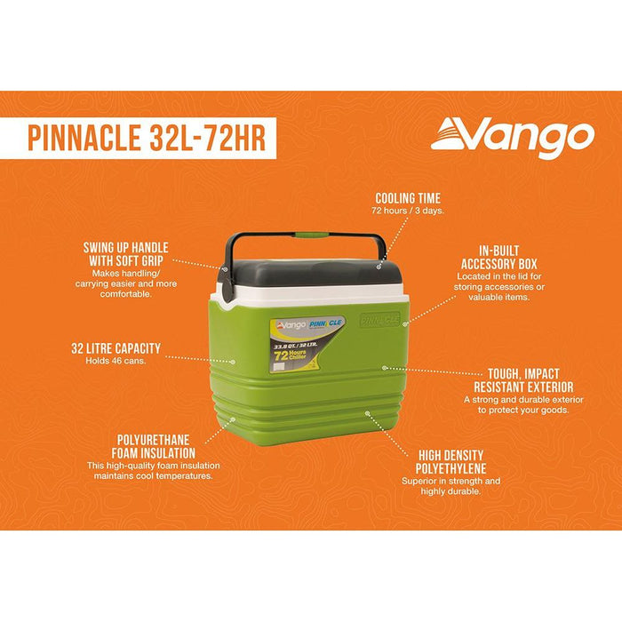 Vango Pinnacle 32L 72HR Green Picnic Camping Food Drink Cool Box Cooler - Vango - My Roof Tent