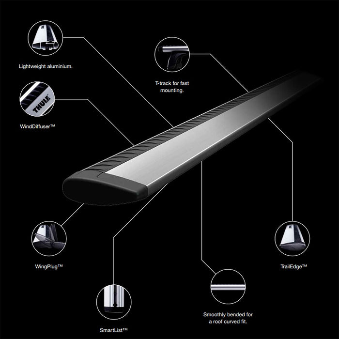 Thule WingBar Evo Roof Bars Aluminum fits Audi A6 Sportback e-tron 2025- 5 doors with Normal Roof - Thule - My Roof Tent