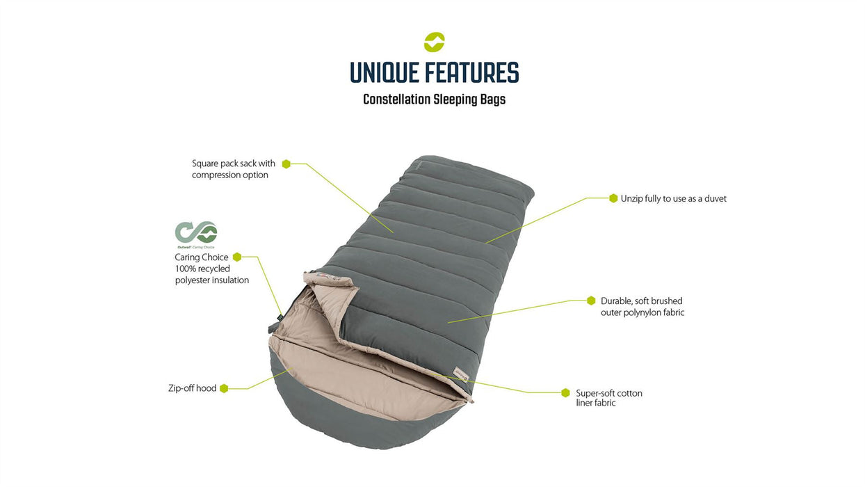 Outwell Constellation Lux Blue Single Sleeping Bag - Outwell - My Roof Tent