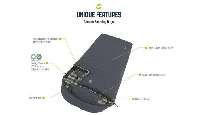 Outwell Camper Grey Single Sleeping Bag - Outwell - My Roof Tent