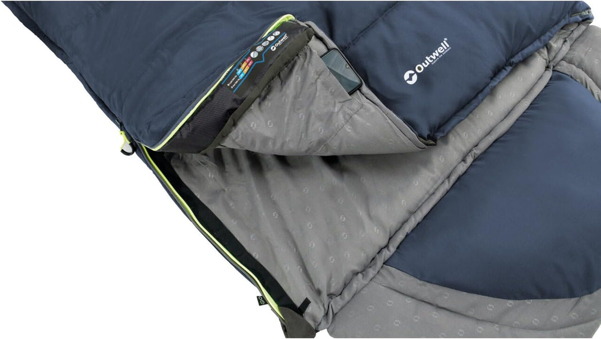 Outwell Contour Lux Single Sleeping Bag 3 Season Deep Blue - Outwell - My Roof Tent