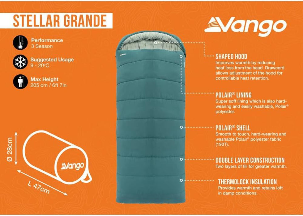 Vango Stellar Grande Sleeping Bag Grande Oasis - Vango - My Roof Tent