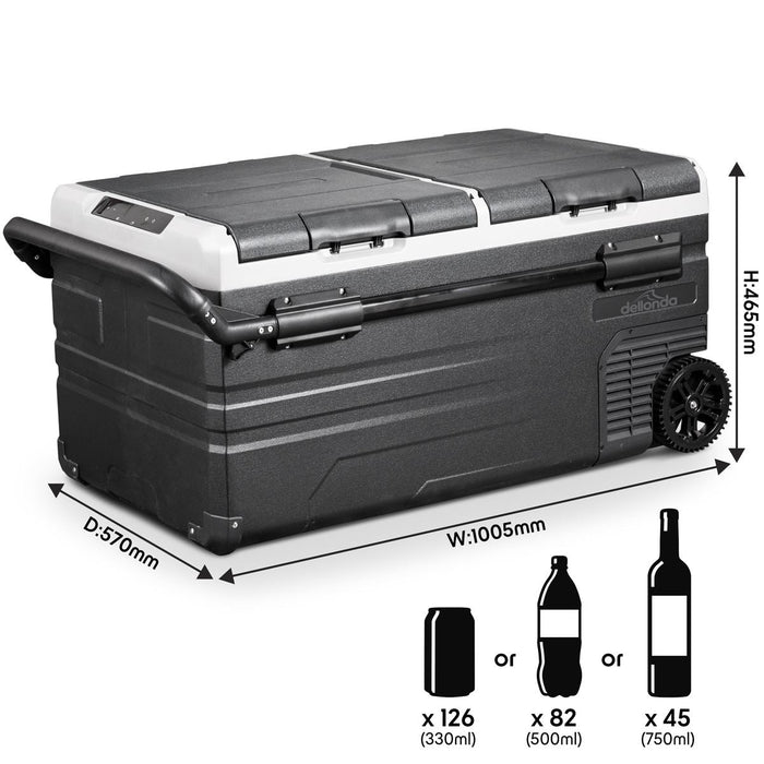 Dellonda Portable Fridge Freezer/Cool Box with LED Display 95L DL128 - Dellonda - My Roof Tent