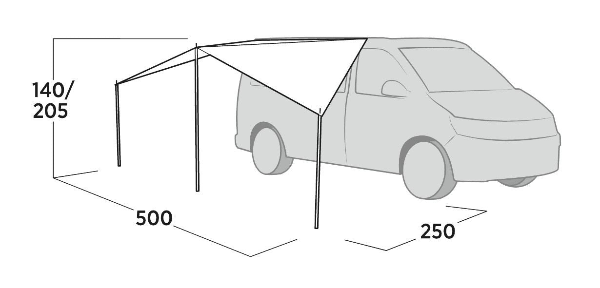 Easy Camp Lom Tri Campervan Canopy Grey Sun Shade - Easy Camp - My Roof Tent