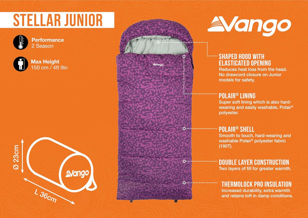 Vango Stellar Junior Sleeping Bag Byzantium - Vango - My Roof Tent