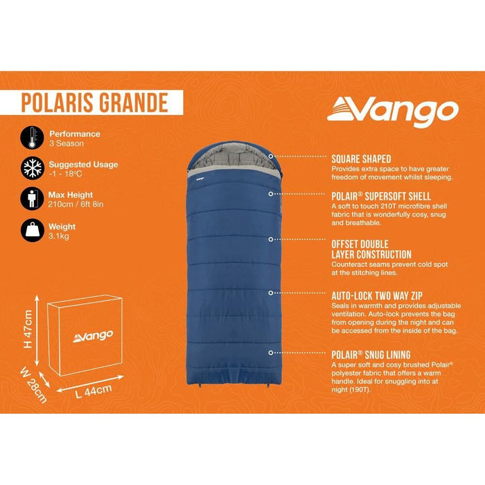 Vango Polaris Grande Sleeping Bag Grande Neptune - Vango - My Roof Tent