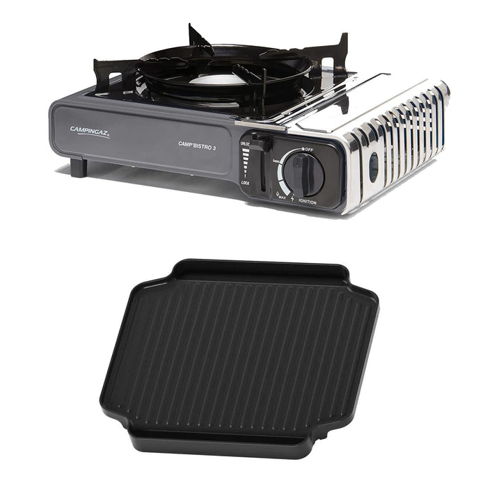 Campingaz Bistro 3 Grey Camping gas stove with Griddle - Campingaz - My Roof Tent