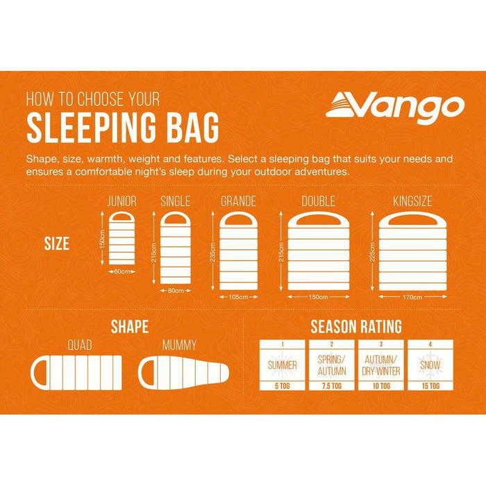 Vango Polaris Single Sleeping Bag Single Neptune - Vango - My Roof Tent
