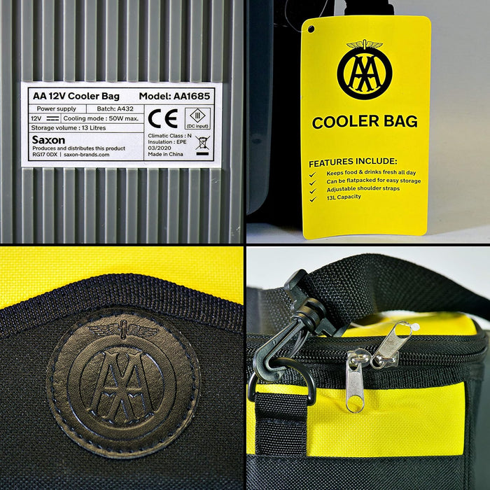 AA 12V Car Van Motorbike Boat & Travel 13 Litres Portable Cooler Fridge Box Bag - Tag_AA - My Roof Tent