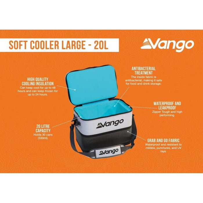 Vango Soft Cooler Large - 20L Cooler Coolbox 20L Cool Grey - Vango - My Roof Tent