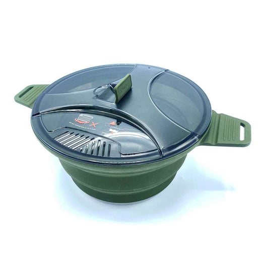 Wolf Outdoors EzyStow Collapsible Cooking Pot 2.5L Olive Green - Wolf Outdoors - My Roof Tent