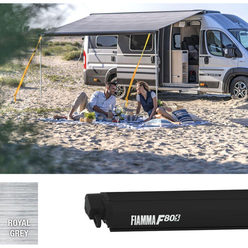 Fiamma F80s fits Fiat Ducato 320 Awning Deep Black Royal Grey - Fiamma - My Roof Tent