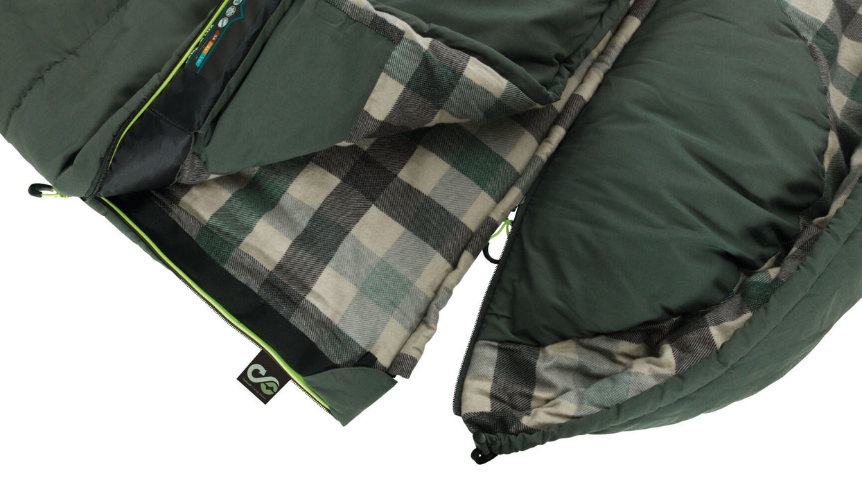 Outwell Camper Lux Double Forest Green Double Sleeping Bag - Outwell - My Roof Tent