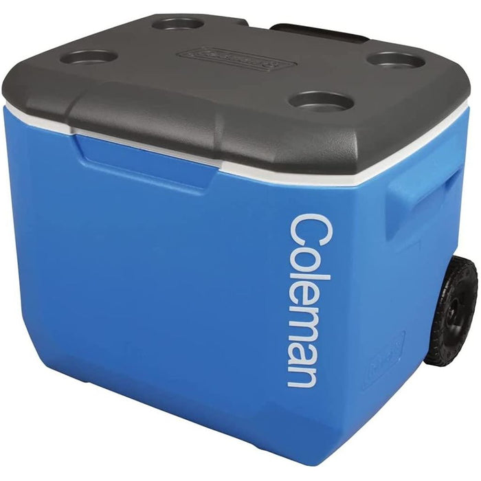 Coleman Blue 60QT Tricolour Wheeled Camping Cooler - Coleman - My Roof Tent