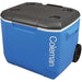Coleman Blue 60QT Tricolour Wheeled Camping Cooler - Coleman - My Roof Tent