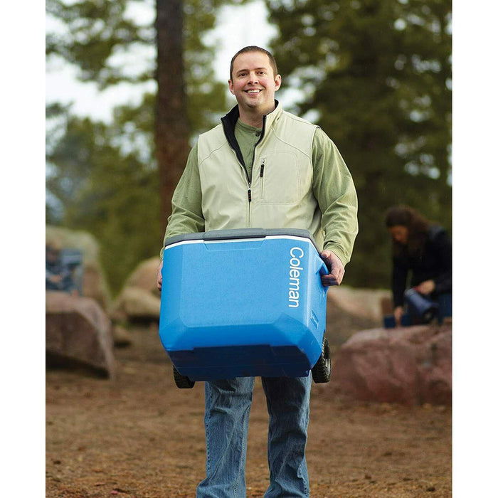 Coleman Blue 60QT Tricolour Wheeled Camping Cooler - Coleman - My Roof Tent