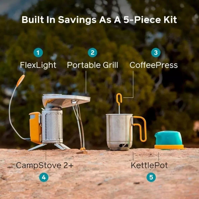 Biolite CampStove 2+ Complete Cook Kit Stove with USB Charging New 2025 Model - Biolite - My Roof Tent