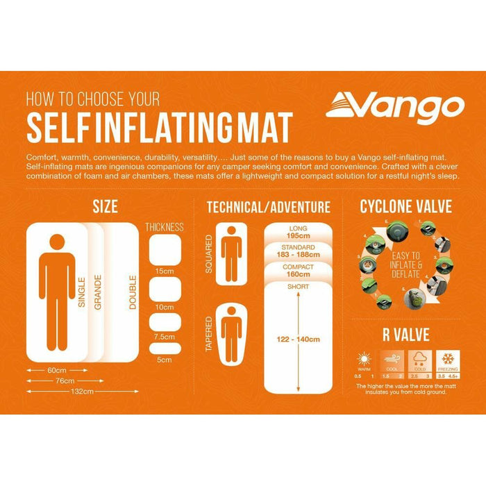 Vango Trek Pro 3 Quad Self inflating Sleep Mat Artichoke - Vango - My Roof Tent