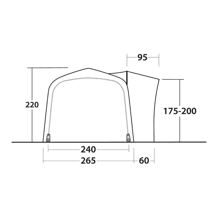 Outwell Crossville 250SA Air Drive-Away Campervan Air Awning 175-200cm - Outwell - My Roof Tent