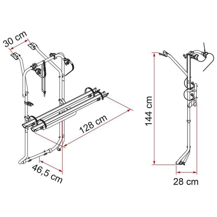 Fiamma Carry-Bike 2 Bike Carrier for VW T5 D / T6 D Rack Deep Black (02096-79A) - Fiamma - My Roof Tent