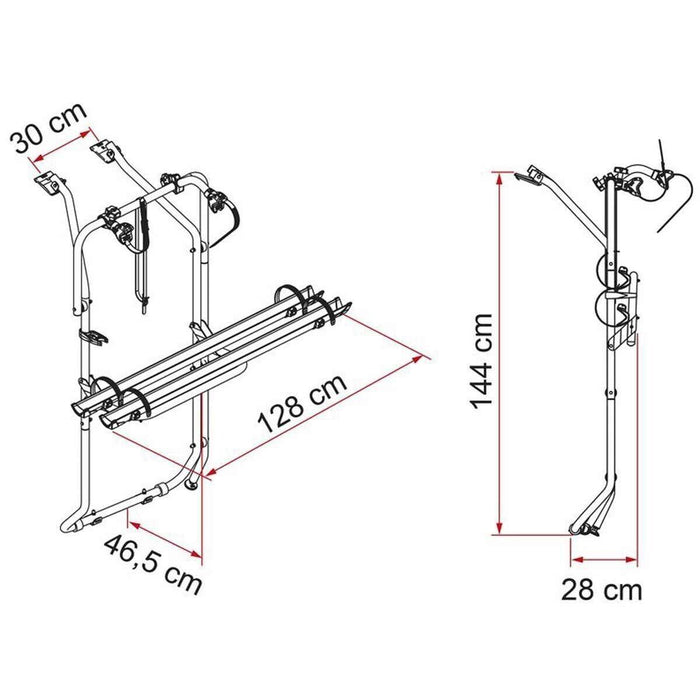 Fiamma Carry-Bike 2 x Bike Rack Carrier for VW T5 D / T6 D (02096-79-) - Fiamma - My Roof Tent
