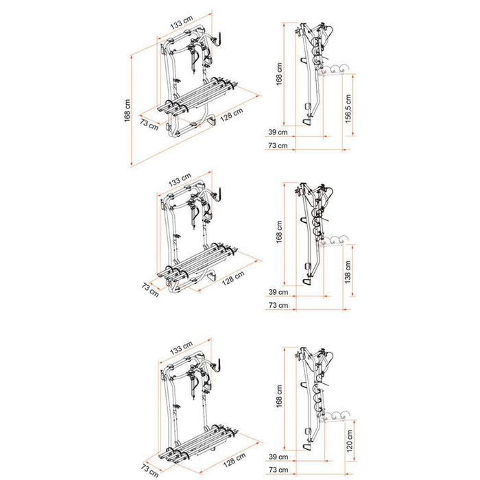 Fiamma Carry-Bike Frame for VW Crafter Campervan 3 Bike Carrier Aluminium - Fiamma - My Roof Tent