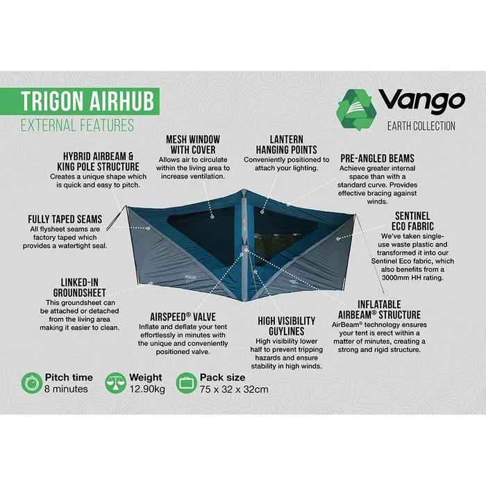 Vango Trigon AirHub Moroccan Blue Tent - Vango - My Roof Tent