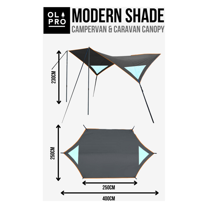Olpro Modern Shade Canopy (Charcoal & Lime) - Olpro - My Roof Tent