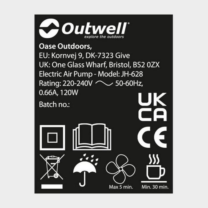 Outwell Flock Superior Single Airbed With Built-In Pump High Raised Air Bed - Outwell - My Roof Tent