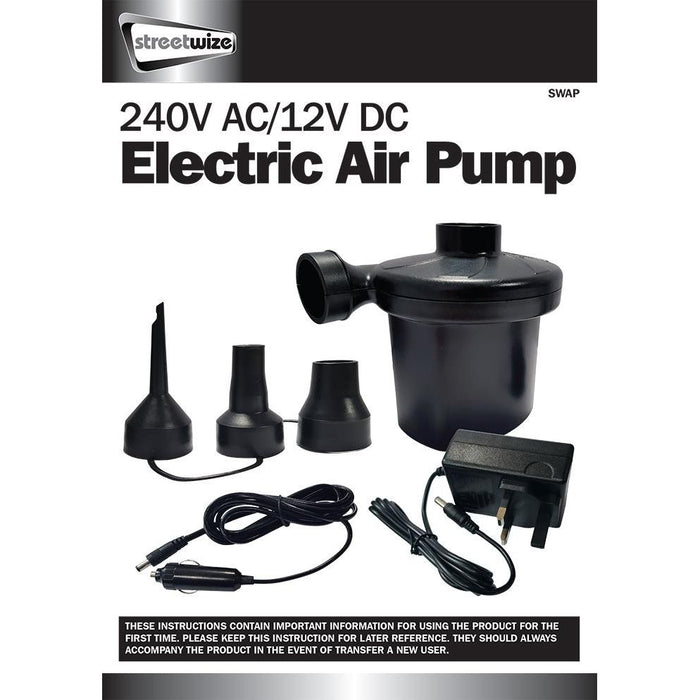 Streetwize 12V Electric Air Pump - Streetwize - My Roof Tent