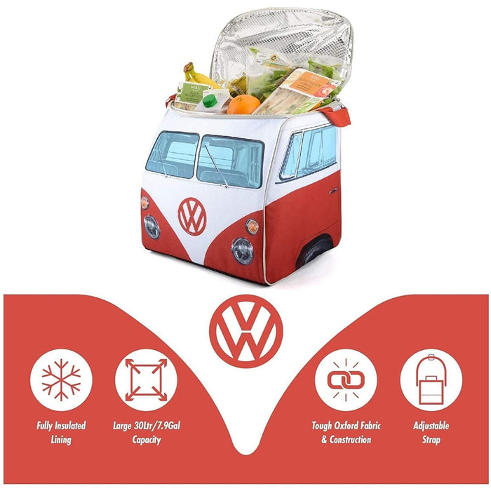 VW Volkswagen Campervan Red 30L Insulated Coolbag Ice Cool Bag Cooler - VW - My Roof Tent